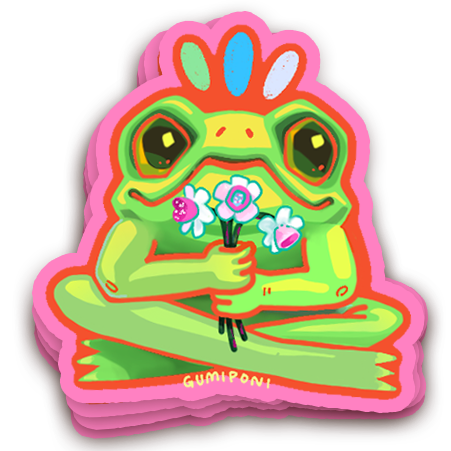 Bouquet Frog Sticker